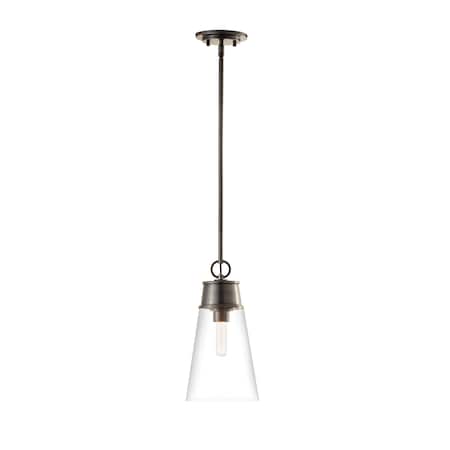 Z-Lite Wentworth 1 Light Pendant, Plated Bronze & Clear 2300P8-BP